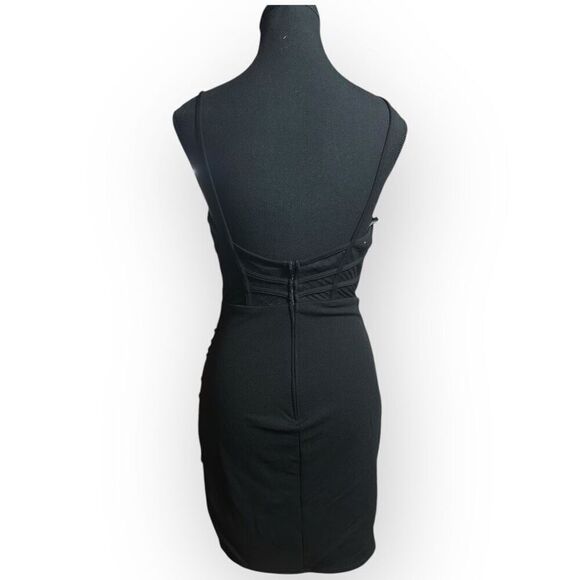 NWOT City Triangles Womens Ruched Bodycon Mini Dress Black Size XS - Picture 4 of 8